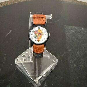 Disney Black and Brown Leather Watch